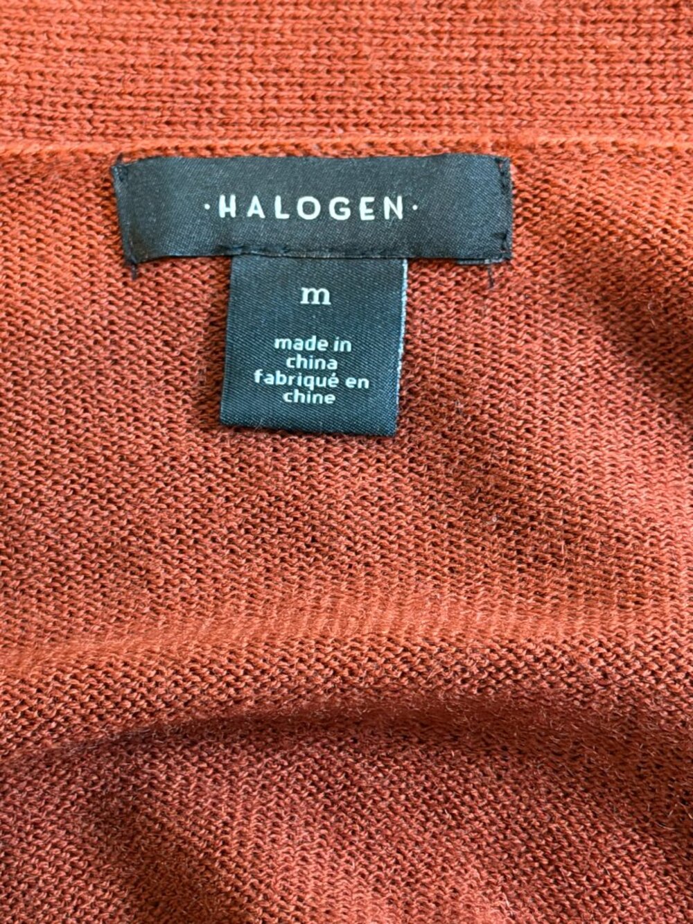 Halogen Merino Wool Blend Cardigan Orange Red Size M - Picture 4 of 7